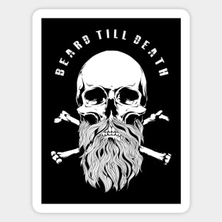 Beard Till Death Bearded Skull Magnet